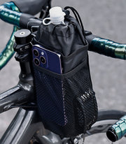 ボトルケージ ボトルホルダー 自転車用 巾着 保温 保冷 ペットボトル 水筒 メッシュポケット 面ファスナー サイクリング ロードバイク マウンテンバイク
