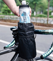 ボトルケージ ボトルホルダー 自転車用 巾着 保温 保冷 ペットボトル 水筒 メッシュポケット 面ファスナー サイクリング ロードバイク マウンテンバイク