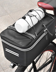 自転車用リアバッグ 12L 15L 反射材入り ファスナー 面ファスナー マジック テープ 防水 自転車用品 シンプル 荷台用 大容量
