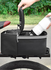 自転車用リアバッグ 12L 15L 反射材入り ファスナー 面ファスナー マジック テープ 防水 自転車用品 シンプル 荷台用 大容量