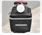 自転車用リアバッグ 12L 15L 反射材入り ファスナー 面ファスナー マジック テープ 防水 自転車用品 シンプル 荷台用 大容量