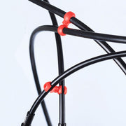 自転車用ケーブルクリップ 同色10個セット 自転車用品 メンテナンス用品 S字 ブラック レッド アウターケーブル シンプル 360度 回る