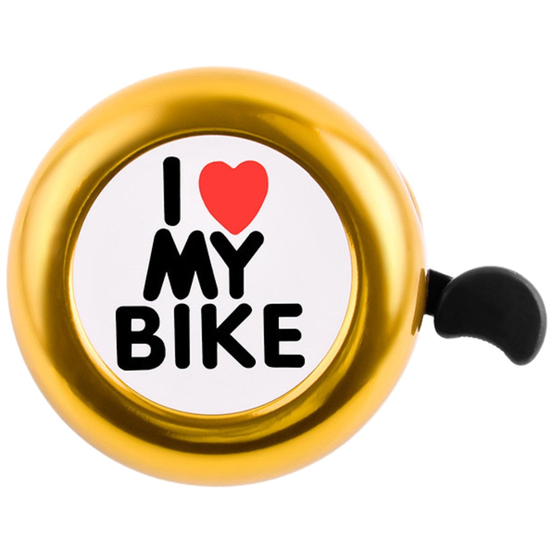 自転車用ベル サイクルベル 鈴 I LOVE MY BIKE 警笛 警音 かわいい ロードバイク マウンテンバイク クロスバイク ママチャリ サイクリング 通勤 通学 大人 子供