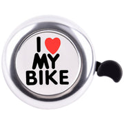 自転車用ベル サイクルベル 鈴 I LOVE MY BIKE 警笛 警音 かわいい ロードバイク マウンテンバイク クロスバイク ママチャリ サイクリング 通勤 通学 大人 子供