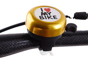 自転車用ベル サイクルベル 鈴 I LOVE MY BIKE 警笛 警音 かわいい ロードバイク マウンテンバイク クロスバイク ママチャリ サイクリング 通勤 通学 大人 子供
