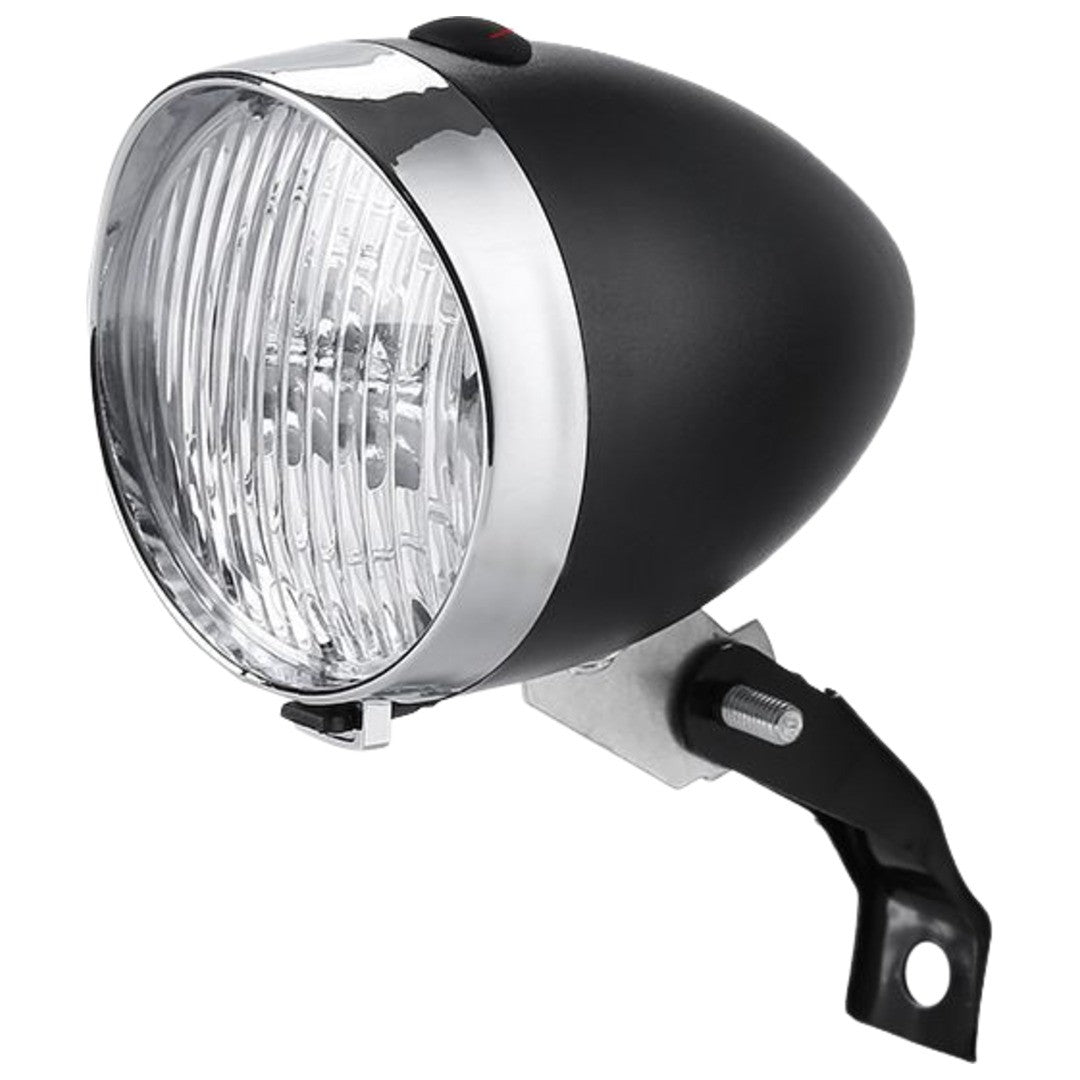 自転車用ライト ヘッドライト LEDライト 砲弾型 砲丸型 電池式 明るい 防水 軽量 レトロ感 クラシック感 ファットバイク