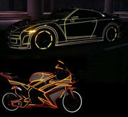 反射テープ 蛍光反射シール ステッカー 単品 1巻 幅1cm 長さ8m リフレクター 反射板 バイク 自転車 車 夜間 警告 安全 事故防止 便利 簡単
