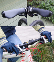 自転車グリップ ハンドルグリップ エンドキャップ付き レザー調 フェイクレザー 交換用パーツ カスタム 自転車用品 滑り止め 防滑 サイクリング マウンテンバイク ロードバイク