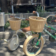 自転車用かご 前かご カゴ フロントバスケット 子供用 キッズ 子ども 籐カゴ風 荷物入れ 荷物かご おしゃれ かわいい ナチュラル キックスクーター ペダルなし自転車 簡単取り付け