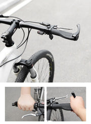 ハンドルグリップ エルゴグリップ 自転車パーツ マウンテンバイク クロスバイク ゴム 牛角 角 エルゴ 滑り止め 取り付け簡単 交換 握りやすい 角度調整 サイクリング 通勤 通学