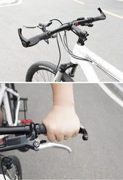 ハンドルグリップ エルゴグリップ 自転車パーツ マウンテンバイク クロスバイク ゴム 牛角 角 エルゴ 滑り止め 取り付け簡単 交換 握りやすい 角度調整 サイクリング 通勤 通学