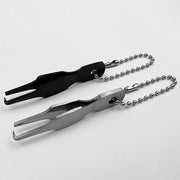 スプリットリングオープナー フィッシングプライヤー 釣り用品 プライヤー スプリットリング外し 持ち運び コンパクト チェーン付き 釣り道具 釣具 便利 銀色 黒 シルバーカラー
