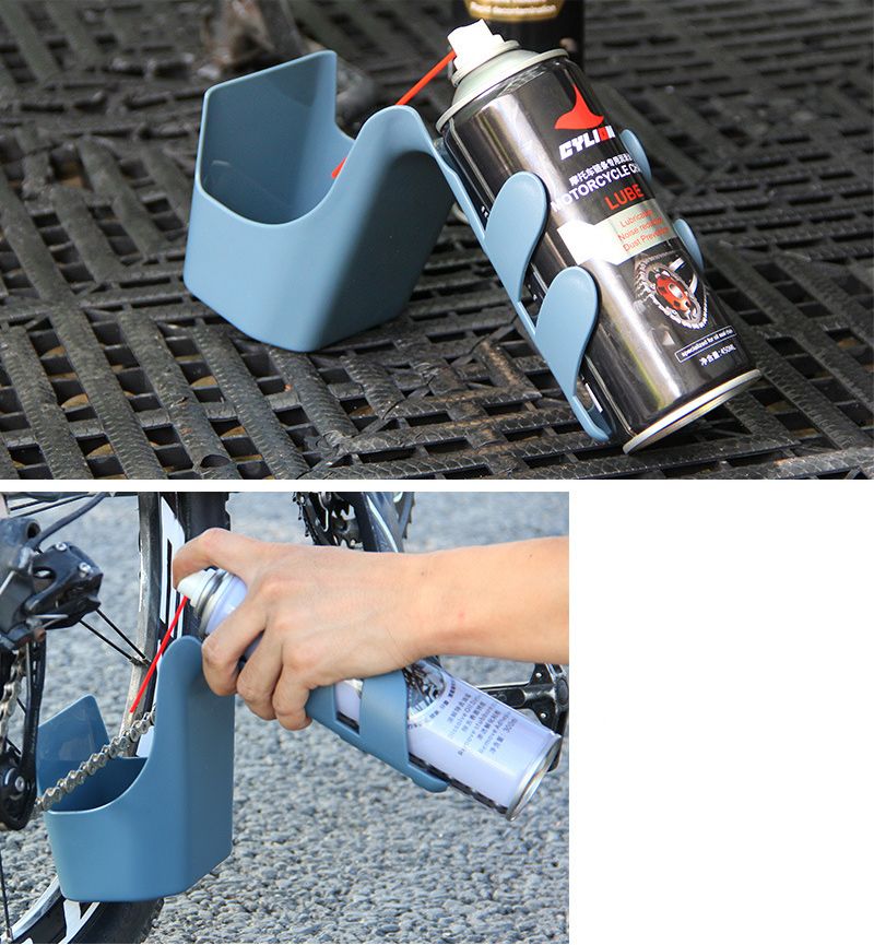 自転車用スプレー缶ホルダー スプレー缶受け皿 チェーンオイル飛散防止 液だれ防止 メンテナンスホルダー 注油 商品画像4
