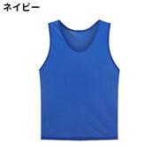 タンクトップ メンズ レディース 子供 キッズ トップス ノースリーブ Vネック メッシュ 通気性 無地 スポーツ フィットネス