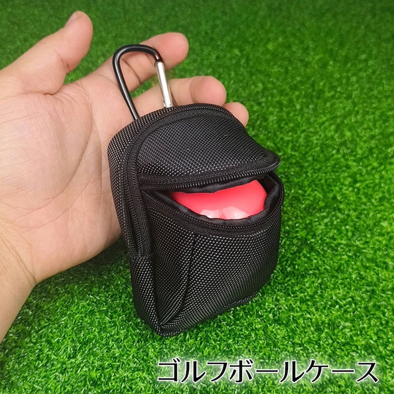ゴルフボールケース ナスカン付き ゴルフボールポーチ ティー収納 小物入れ 携帯用 持ち運び コンパクト シンプル おしゃれ ゴルフ用品 父の日