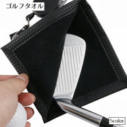 ゴルフタオル クラブタオル フック付きタオル ゴルフボールクリーナー フック付き ゴルフ用品 ゴルフグッズ ボール拭き クラブ拭き タオル ミニ クロス 持ち運び