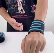リストストラップ 手首サポーター 1ペア 計2枚 リフティングストラップ リストバンド トレーニング用品 リストラップ リストサポート 重量挙げ ダンベル ベンチプレス 筋トレ 固定 保護 スポーツ用品 ジム用品 ボーダー柄 おしゃれ