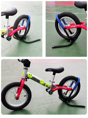 自転車スタンド 自転車立て 1台用 子供用 キッズ用 自転車用品 自転車ラック ディスプレイスタンド メンテナンス ガレージ マウンテンバイク ロードバイク クロスバイク シンプル 転倒防止 ブラック前輪 後輪 屋内 屋外 玄関収納