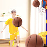 バスケットボール 21cm 静音 子供用 キッズ 騒音対策 室内 屋内 練習用 音が静か 5号 ボール遊び 男の子 女の子 オレンジ ブラウン グリーン
