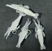 エビワーム 20個入り ケース付き ソフトルアー 4cm 疑似餌 釣り餌 海老 釣り用品 フィッシング用品 仕掛け シュリンプ 釣具 海釣り 川釣り