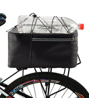 リアバッグ 自転車用品 取っ手付き 反射板付き ブラック PUレザー シンプル かっこいい 大容量 防水 サイクリング