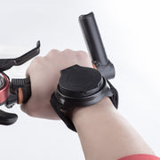 自転車用バックミラー アームミラー 手首ミラー バイク用品 蓋付き 手首鏡 コンパクト 小型 軽量 360度回転 手首装着 腕時計型 マジック テープ 便利グッズ 自転車アクセサリー サイクリング