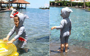 水着 つなぎ オールインワン スイムウェア フード付き キッズ ベビー 男の子 女の子 ラッシュガード ハーフジップ かわいい おしゃれ 長袖 紫外線対策 日よけ プール ビーチ 海水浴 ユニーク サメ ユニコーン ワニ