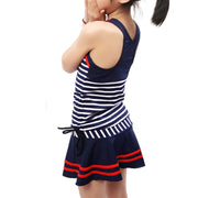 水着 子供用水着 女の子用 キッズ ジュニア 水着  セパレート 110 120 130 140 150 110cm 120cm 130cm 140cmボーダー スカート 小学生 おしゃれ かわいい マリン ネイビー  150cm 小学生 女の子 ガール