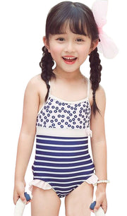 子供用水着 女の子用 ワンピースタイプ キッズ ベビー ジュニア 女児 女の子 小学生 幼児 水着 フリル付き 柄 かわいい キュート ポップ 夏 カラフル フラワー プール ビーチ リゾート リボン フリル