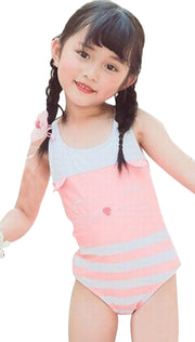 子供用水着 女の子用 ワンピースタイプ キッズ ベビー ジュニア 女児 女の子 小学生 幼児 水着 フリル付き 柄 かわいい キュート ポップ 夏 カラフル フラワー プール ビーチ リゾート リボン フリル