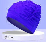 スイムキャップ 水泳 帽子 水泳帽 シャーリング ギャザー スイミングキャップ 単品 レディース フィットネス水着 ジム プール スイミング フィットネス 無地 フリーサイズ 大きいサイズ ミセス 女性