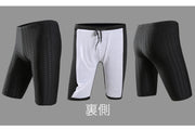 競泳水着 スイムパンツ メンズ スイムウェア 男性用 ボクサー型 ハーフ丈 大きいサイズ スイミングパンツ 水泳 フィットネス ジム 練習用 海パン スポーツ レジャー 海水浴 プール ビーチ スイミング おしゃれ かっこいい 紳士用 ブラック
