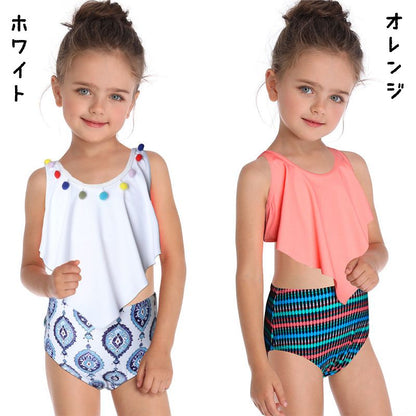 女の子用水着 上下2点セット タンキニ セパレート スイムウエア 子供用 商品画像2