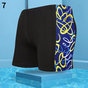 水着 メンズ 大きいサイズ スイムウェア 海水パンツ 海パン 短パン ショートパンツ ボクサー型 太ライン プリント 水泳 競泳