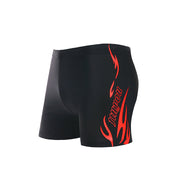 水着 帽子 2点セット メンズ スイムウェア パンツ スパッツ ショート丈 ボクサー型 ボックス型 キャップ 競泳 水泳 フィットネス 大きいサイズ 通気性 速乾性 伸縮性 ジム スイミング 練習用 海水浴 レジャー プール ビーチ スポーツ かっこいい おしゃれ プリント ロゴ 英字 炎 ファイヤー ファイアー 海パン 短パン 男性 大人用 ブルー レッド