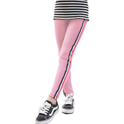 レギンス レギパン レギンスパンツ ロングパンツ 子供服 キッズ ジュニア 女の子 フルレングス サイドライン トリコロールカラー おしゃれ かわいい カジュアル スポーティー 普段使い お出かけ 通園 通学 女児