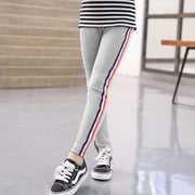 レギンス レギパン レギンスパンツ ロングパンツ 子供服 キッズ ジュニア 女の子 フルレングス サイドライン トリコロールカラー おしゃれ かわいい カジュアル スポーティー 普段使い お出かけ 通園 通学 女児