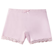 ボクサーパンツ ボックスショーツ 子供用 キッズ ジュニア 女の子 インナー 下着 ボーイレッグ 裾レース リボン 定番 シンプル 可愛い ガールズ 女児 子ども こども