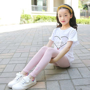 レギンス スパッツ キッズ ジュニア 子ども服 子供服 女の子 ボトムス ロング丈 9分丈 ゴムウエスト 長ズボン ロングパンツ 兎 ウサギ 動物 アニマル ピンク ブラック ホワイト グレー シンプル 可愛い キュート カジュアル おしゃれ
