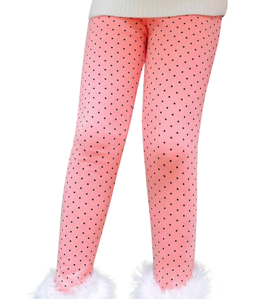 裏起毛レギンス レギンス 裏起毛 子供服 子供 キッズ ピンク【ドット】 バリエーション画像