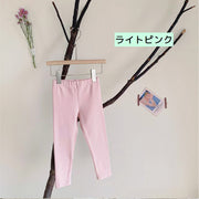 レギンス スパッツ レギパン キッズ ジュニア 女の子 男の子 レッグウェア ロング丈 おしゃれ かわいい カラバリ豊富 防寒 ポカポカ ウエストゴム ロングパンツ シンプル 単色 無地 ボトムス 寒さ対策
