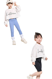 レギンス スパッツ ボトムス 9分丈 7分丈 5分丈 キッズ ジュニア 子供 服 子ども こども 女の子 女児 ハイウエスト 動きやすい カジュアル 無地 単色 ストレッチ 伸縮性 シンプル スポーツ 110 120 130 140 150 160cm