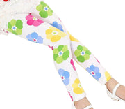 レギンス スパッツ ボトムス 10分丈 キッズ 子供 服 子ども こども 女の子 女児 動きやすい カジュアル 花柄 フラワー 柄 カラフル かわいい 可愛い おしゃれ 90-160cm