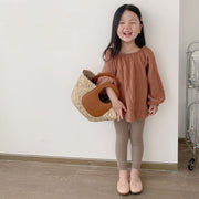 レギンス キッズ ベビー 子供 女の子 男の子 インナー ボトムス 茶色 黒 白 無地 シンプル 部屋着 お出かけシーン カラバリ豊富