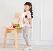 レギンス スパッツ キッズ 子ども服 ジュニア ボトムス パンツ 7分丈 女の子 男の子 ウエストゴム 単色 無地 シンプル デイリー かわいい カラバリ豊富