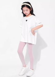 レギンス スパッツ キッズ ジュニア 女の子 女子 レッグウェア 子供服 9分丈 アンクル丈 通気性 伸縮性 シンプル 無地 単色