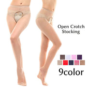 ストッキング カラータイツ レディース 女性 セクシー オープンクロッチ クロッチオープン レース パンティストッキング パンスト 蒸れない 蒸れ防止 蒸れ対策 夏 涼しい 股開き 股あき 黒 白 赤 茶 紫 肌色 薄手 透ける カラフル 衣装 コスプレ 婦人 フリーサイズ