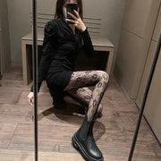 網タイツ パンティストッキング パンスト レディース 女性 女子 重ね着 メッシュ フラワー お花 セクシー 美脚 コスプレ ブラック ホワイト 黒 白