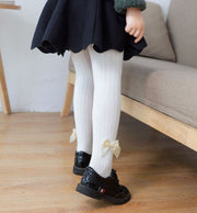 タイツ キッズ 子供服 ベビー 赤ちゃん レッグウェア 女の子 リブニット リボン ウエストゴム あったか 防寒 単色 無地 かわいい ガーリー キュート 着回し ヘビロテ おしゃれ シンプル お出かけ 通学 発表会 入園式 入学式 フォーマル 白 黒 灰 ピンク ベージュ