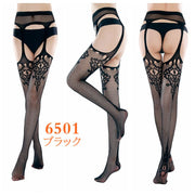 ガーターストッキング 網ストッキング レディース 女性用 サスペンダー セクシー ランジェリー インナー 網タイツ メッシュ レース 薄手 コスプレ ブラック